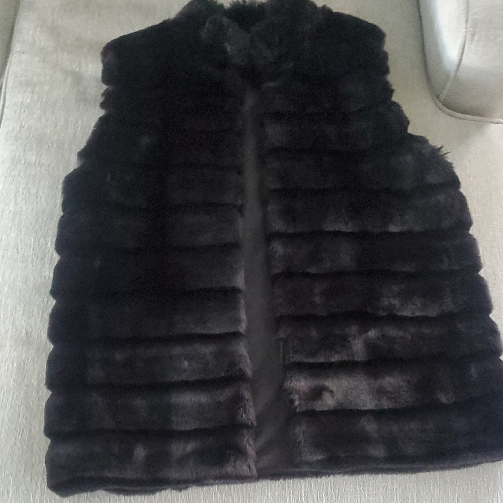 Black Faux Fur Vest